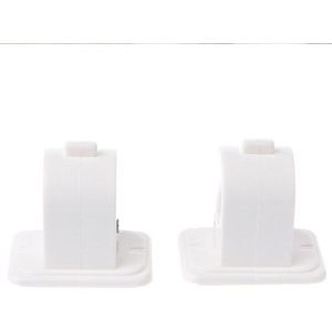 2 Stuks Douchegordijn Opknoping Staaf End Bevestiging Houder Clip Rack Haak Voor Home Badkamer DC112