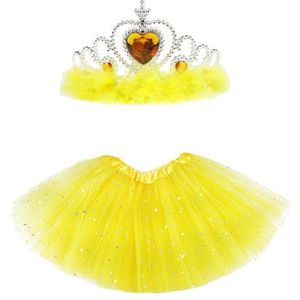 Baby Rok Meisje Prinses Tule Rok Ballet Dance Party Mini Met Crown Solid Baljurk Star Print Zomer 2 Stuks hoofdband
