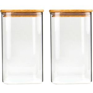 2Pcs 100X150Mm 550Ml/950Ml/1300Ml Vierkante Transparante Glas Luchtdicht Bus Opslag jar Container Met Deksel