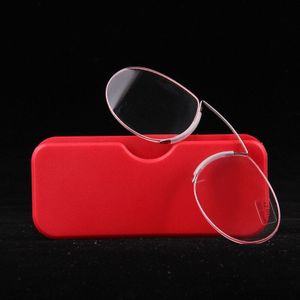 Elbru Frameloze Presbyopie Glazen Voor Vrouwen Mannen Vintage Klassieke Legless Klem Neus Lezen Bril Draagbare Brillen + 1 + 3