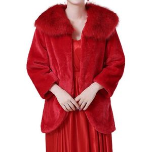 Wedding Jacket Bridal Wrap Faux Fur Sjaal Cape Stole Warme Jas Vrouwen Bolero Bolero Mantel Bruiloft Accessoires