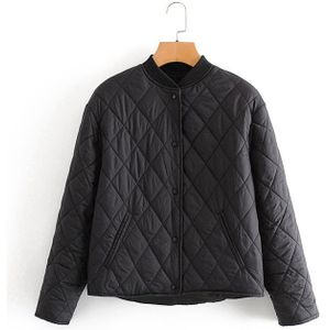 Tangada Herfst Vrouwen Solid Oversize Dunne Parka Katoenen Jas Lange Mouwen Vrouwelijke Zwarte Gewatteerde Overjas QN1