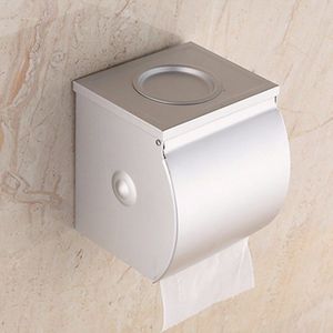 Aluminium Muur Gemonteerde Waterdichte Badkamer Toiletrolhouder Roll Tissue Box Met Asbak Hotel Restaurant Papier Tissue Rack