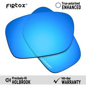 Firtox Anti-Zeewater Gepolariseerde Lenzen Vervanging Voor-Oakley Holbrook OO9102 Zonnebril (Lens Alleen)-Blauw Spiegel