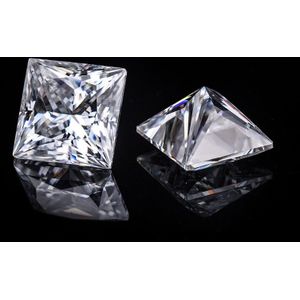 3.5*3.5mm Princess Cut VVS Moissanite Super Wit Moissanite Diamant 0.24 karaat voor Sieraden