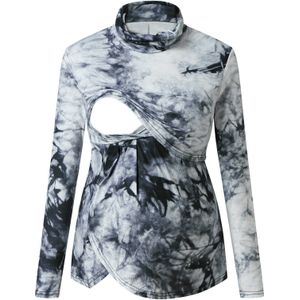 Herfst En Winter Zwangere Vrouwen Mode Polyester Для Беременны Lange Mouwen Multifunctionele Tie-Dye Gedrukt Hooded Verpleging F4 *