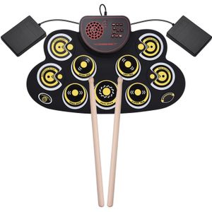 Draagbare Roll-Up Electronic Drum Pad Silicon Digitale Drum 9 Demo Songs 10 Ritmes Record 3.5Mm Microfoon Input speaker