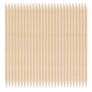 100 Stuks Oranje Houten Double End Nail Art Stick Cuticle Pusher Voor Cuticle Verwijderen Manicure Nail Art Gereedschap
