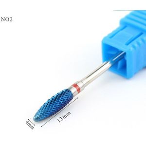 11 soort Blauw Tungsten Carbide Burr Nano Coating Nail Boor Rotary Nagelvijlen voor Manicure Elektrische Nagel Boor Accessoires