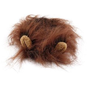 Mode Kat Mooie Pet Kostuum Lions Mane Pruik Voor Kat Halloween Kerst Party Dress Up Met Oor Pet Kleding Kat fancy Dress