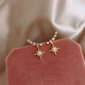 Ster Oor Klimmer Tiny Star Moon Stud Oorbellen Voor Vrouwen Dagelijks Tiener Mothersday Celestial Sieraden Earrring