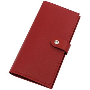 Portemonnee Vrouwen Pu Leer Vrouwelijke Portemonnee Rood/Zwart/Blauw/Groen/Grijs/Roze Lange Portemonnee Bank/Id/Credit Card Holder Case Wallet