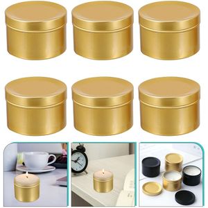 6 Stuks Lege Kaars Blikjes Diy Gezichtscrème Potten Aluminium Kaars Containers