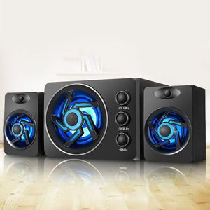 Led Audio Speler Computer Speaker Universele Houten Bass Subwoofer Geluid Draadloze Bluetooth-Compatibele Mini Speaker Muziek Boombox