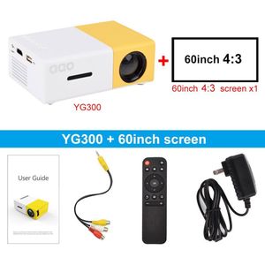 Aao YG300 Mini Projector Audio YG-300 Hdmi Usb Draagbare Projector Ondersteuning 1080P Home Media Video Player Kid Spelen YG310
