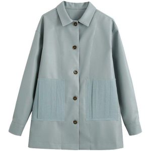 Kpytomoa Vrouwen Mode Met Zakken Faux Leer Losse Jasje Vintage Lange Mouwen Button-Up Vrouwelijke Bovenkleding Chic tops