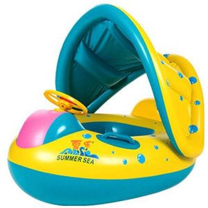 Draagbare Opblaasbare Cirkel Baby Float Seat Kinderen Zwemmen Cirkel Met Zonnescherm Seat Zwembad Accessoires