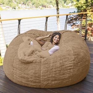 Zakken Zitzak Woonkamer Sofa Furry Bont Bean Bag Sofa Cover