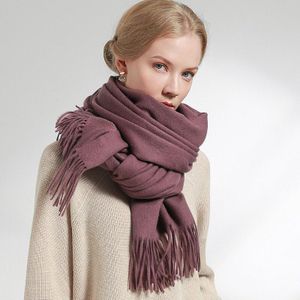 Rusland 100% Zuivere Wol Sjaal Vrouwen Thicken Warm Echarpe Wraps Dames Foulard Femme Winter Stevige Kameel Merino Fijne Wol Sjaals