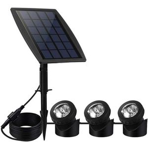 IP68 Waterdichte Zonne-energie Onderwater Vijver Verlichting Rgb Submersible Zwembad Spotlight Beveiliging Nachtlampje Voor Tuin Tank Decor