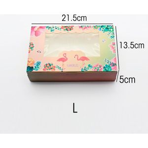 10Pcs Verpakking Flamingo Decoratie Partij Gunst Papier Verpakking Venster Zoete Cake Geschenkdozen Bruiloft Benodigdheden