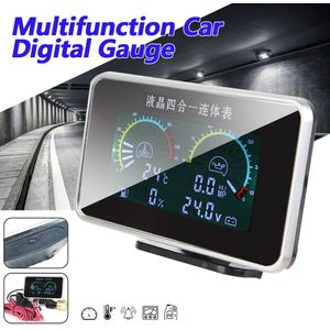 Digitale Display Sensor Lcd Auto Digitale Oliedrukmeter 4 In 1 Auto Modificatie Instrument Panel Voltmeter Water Temp Meter