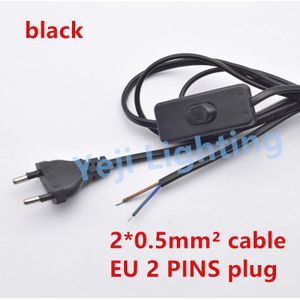 EU 303 knop switch kabel Zwart wit OP/OFF rocker switch voor bureaulamp tafellamp led kroonluchter Power verlengsnoer