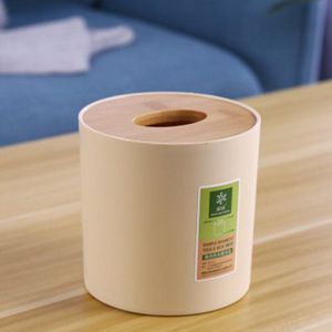 Office Home Desktop Tissue Roll Papier Doos Bamboe + Pp Badkamer Auto Tissue Case Container Servet Mobiele Telefoon Rack Tissue houder