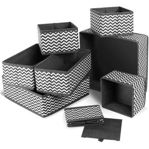 Stof - Dresser Lade Verdelers Set Van 8 - Opbergdoos Voor Sokken Ondergoed Bras Ties Speelgoed