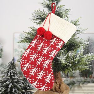 Kerst Gebreide Elanden Kerst Sokken Rode En Witte Wollen Gebreide Sokken Kinderen Bag Kerstboom Hanger