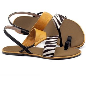 Sagace Dames Sandalen Zebra Patroon Zomer Platte Hakken Sandalen Toevallige Strand Sandalen Vrouwen Print Clip Sandalen