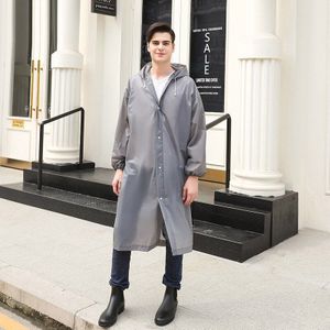 Herbruikbare Waterdichte Regenjas Vrouwen En Mannen Effen Regen Jas Met Kap Wandelen Camping Ourdoor Universele Regenhoes