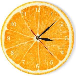 Oranje Citroen Vruchten Acryl Wandklok Lime Pomelo Moderne Keuken Klok Horloge Home Decor Verse Tropische Fruit Muur Art Uurwerk