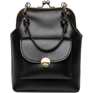 Vintage Metalen Gesp Clip Zakken Vrouwen Pu Lederen Schoudertas Crossbody Tas Waterdicht Dames Handtas Portemonnee Mini Clutch Vrouwelijke