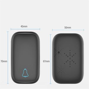 Draadloze Deurbellen Self-Powered Zonder Batterij Smart 300M Afstandsbediening Waterdicht Deurbel (1 Zender + 1 Ontvanger)