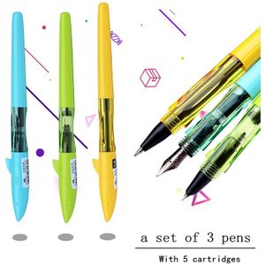 JINHAO 3 pen een set leuke Haai pen Plastic vulpen Met Blauwe inkt capsule Student schrijven pen voor kid