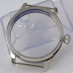 44Mm Luxe Roestvrij Stalen Horloge Case Fit Eta 6497 6498 ST36 Beweging