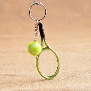 Mini Metalen Tennisracket Handgemaakte Souvenir Leuke Tenis Racquet Bal Sleutel-keten Sleutel Sport Chain Auto Fiets Sleutelhanger