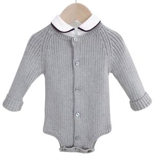 Baby Gebreide 3-24M Jumpsuit Puur Katoen Lente Herfst Driehoek Trui Peuters Kleding Een Stuk Lange Mouw jongen Kleding