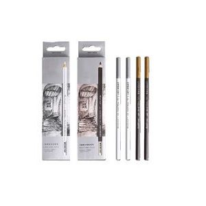 3 Stks/set Kunstenaar Schets Houtskool Potloden-Wit, Bruin, Zwart Kleur, 4.0 Mm Vulling, houtskool Tekening Potloden Schilderij Art Supply
