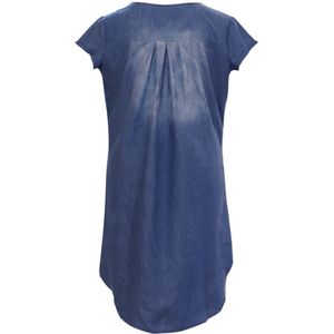 Vrouwen Jurk Zomer Mode Jurk V-hals Denim Lange Party Jurken Korte Mouw Swing Jurk Casual Zomer Jurk S-XXXL @ 20