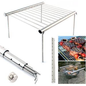 Draagbare Roestvrij Staal Bbq Grill Vouwen Barbecue Grill Rack Park Camping Picknick Mini Pocket Indoor Outdoor Grill Accessoires