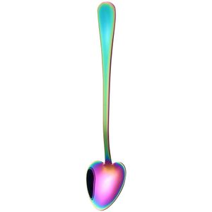 Multicolor Hartvorm Roestvrij Stalen Lepel Kleine Dessert Koffie Suiker Honing Ijs Scoop Keuken Servies Bestek