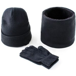 3 Stks/set Heren Gebreide Muts Handschoenen Sjaal Set Xmas Winter Warming Hoed Volledige Cover Handschoen Comfortabele Warm -B5