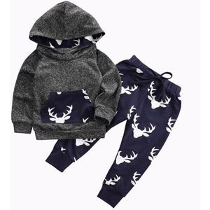 Peuter Kinderen Kleding Baby Jongens Meisje Katoenen Doeken Set Hoodies Tops Lange Broek Baby Outfit Sweatshirt Set