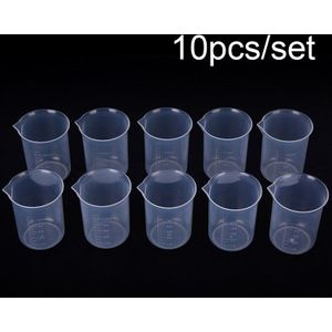 10 Stks/set 50Ml Plastic Afgestudeerd Maatbeker Voor Bakken Beker Laboratorium Benodigdheden Plastic Afgestudeerd Cups Clear Schaal Cups