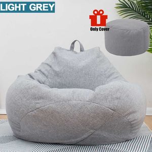 100X120Cm Luie Zitzak Banken Cover Stoelen Zonder Filler Linnen Doek Lounger Stoel Zitzak Poef Bladerdeeg Couch tatami Woonkamer