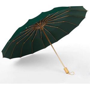 Sterke Wind Slip 3 Vouwen 16K Handmatige Paraplu Mannen Parasol Vrouwen Regen Grote Paraplu Super Zon Bescherming En Uv