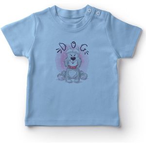 Angemiel Baby Gelukkig Yorkie Jongens Baby T-shirt Blauw