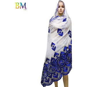 Afrikaanse Vrouwen Sjaals Moslim Borduurwerk Zachte Katoen Splicing Grote Sjaal Voor Sjaals Wraps Pashmina BX55